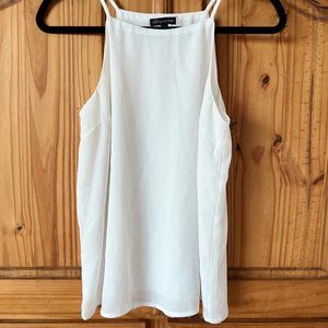 White Sleeveless Blouse – Workwear, Minimalist, Chic Summer Top